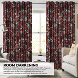 Tribeca Living Luxury Printed Velvet Room Darkening Window Curtains - 50 x 96...