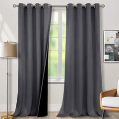 BGment 100% Blackout Curtains 108 Inch Long 2 Panles Set, Thermal Insulated T...