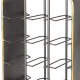 Deco 79 Industrial Metal Rectangle Wine Rack, 14" x 9" x 21", Black