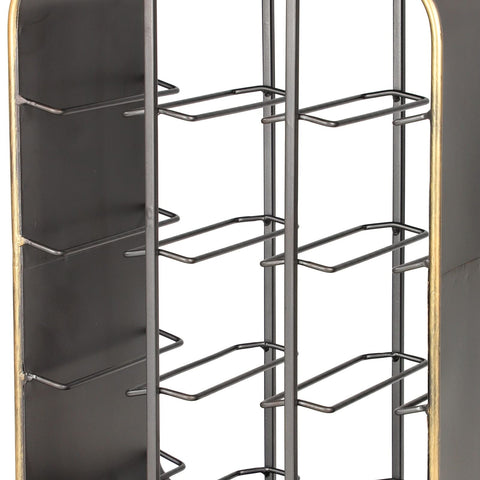 Deco 79 Industrial Metal Rectangle Wine Rack, 14" x 9" x 21", Black