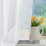 HolidayIdeas 4 Panels White Outdoor Sheer Curtains for Patio Waterproof-Linen...