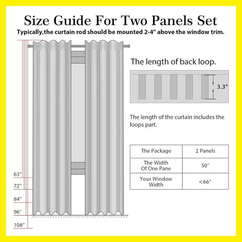 100% Blackout Shield Faux Linen Blackout Curtains for Bedroom 108 Inches Long...