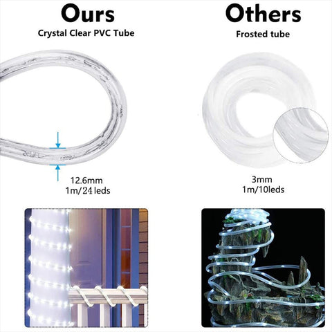 100ft LED Rope Lights Outdoor, 720 LED Connectable and Flexible Tube Lights w...