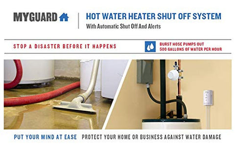 Automatic Hot Water Heater Shut Off System and Water Leak Alarm and Detector,...