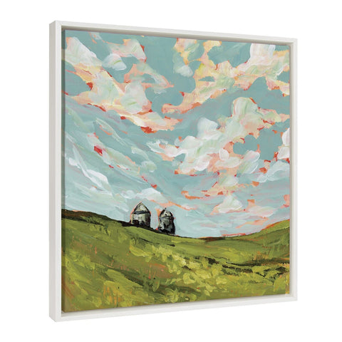 Kate and Laurel Sylvie North Dakota Framed Canvas Wall Art by Emily Kenney, 2...