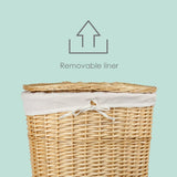 Sunbeam 2PC Laundry Wicker Basket (Natural) by Home Basics Beige (Natural)