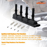 UF-669 Ignition Coils & Iridium Spark Plugs Compatible with Chevy Sonic Buick...