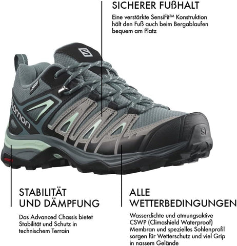 Salomon Women's X Ultra Pioneer Climasalomon 8.5, Stormy Weather/Alloy/Yucca