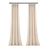 Lush Decor Belgian Flax Prewashed Linen Rich Cotton Blend Window Curtain Pane...