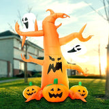 DomKom 8 FT Halloween Inflatable Decorations Spooky Tree with Ghost and Pumpk...