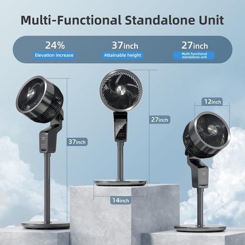 Standing Fan with Remote, Fans Oscillating with 12H Timer, 36-50db Floor Fans...