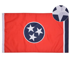 Tennessee State Flag 4x6 Ft, Deluxe Embroidered Heavy Duty Nylon Durable TN O...