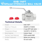 1" High Pressure Hydraulic Ball Valve Pressure Washer Ball Valve 4500 Psi 1 I...