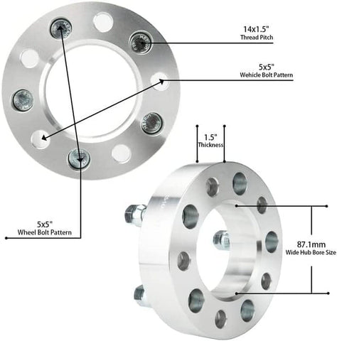 KAX 5x5 Wheel Spacers,1.5 inch 5 Lug Centric Wheel Spacers fit for Grand Cher...