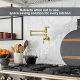 ARCORA Pot Filler Faucet, Traditional Brushed Gold Pot Filler Wall Mount Comm...