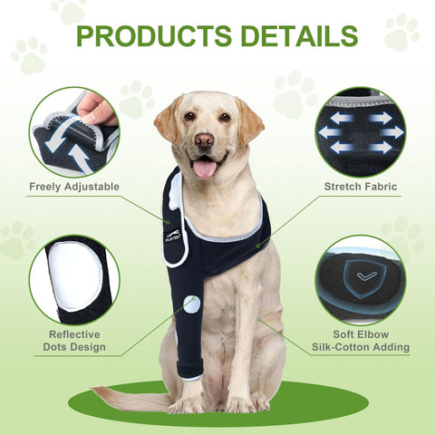 Dog Recovery Sleeve Front Right Leg, Male Female Pet Prevent Licking Wound Su...