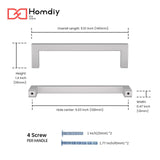 homdiy 25 Pack 5 Inch Brushed Nickel Cabinet Pulls Cabinet Handles Square Doo...