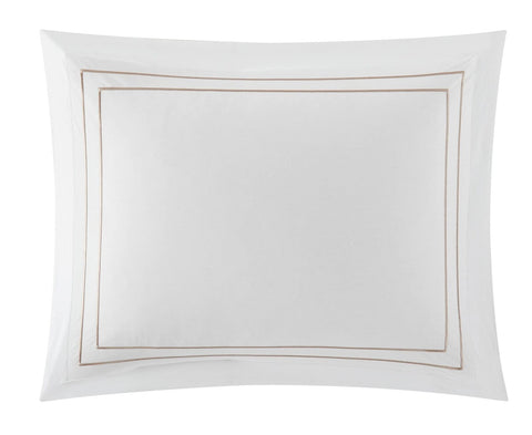 Chic Home Santorini 4 Piece Cotton Comforter Set Solid White with Dual Stripe...