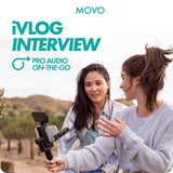 Movo iVlog-Interview iPhone Vlogging Kit with DoubleMic, Phone Mount, Tableto...