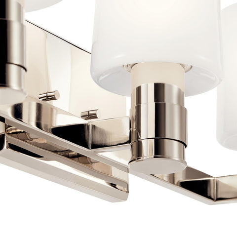 KICHLER Adani 3-Light Vanity, Modern Light with Opal Glass in Polished Nickel...