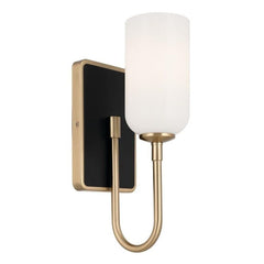 Kichler Solia 13.5 Inch 1 Light Wall Sconce with Opal Glass in Champagne Bron...