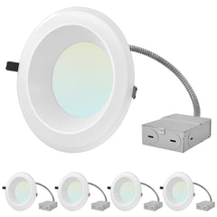 LUXRITE 8 Inch Commercial LED Downlight with J-Box, 25/29/33W, 4 Color Select...