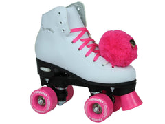 Epic Skates Pink Princess Girls Quad Roller Skates Youth 2 White