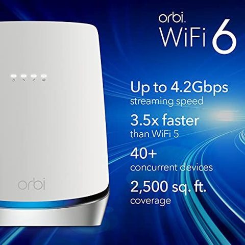 NETGEAR Orbi WiFi 6 Router with DOCSIS 3.1 Built-in Cable Modem White