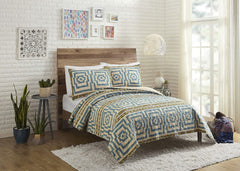 Jungalow Quilt Set, King, Hypnotic Blue