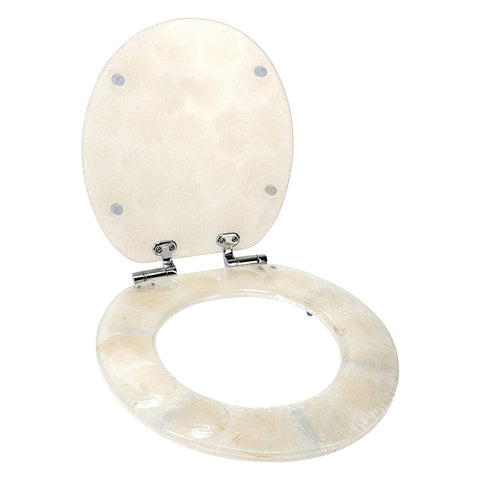 Home+Solutions Deluxe Resin Oyster Shell Decorative Round Toilet Seat - Coast...