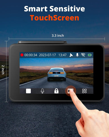 Kingslim Dash Cam Front and Rear 4K - D4 Dual Camera for Cars WiFi black
