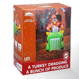 Joiedomi 8 FT Inflatable Turkey Driving Car Decoration with Built-in LEDs, Bl...