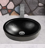 Monarch Abode 19104 Matte Black Hand Hammered Oval 17 inches,