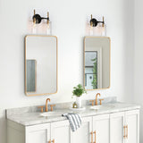 Durent Lighting Farmhouse Bathroom Light Fixtures, Black Gold 2-Light Vanity ...