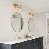 KSANA Bathroom Light Fixtures, 2-Light Bathroom Vanity Light with Globe Clear...