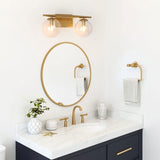Bathroom Vanity Light Fixtures, 2-Light Gold Bathroom Light Fixtures, Gold Va...
