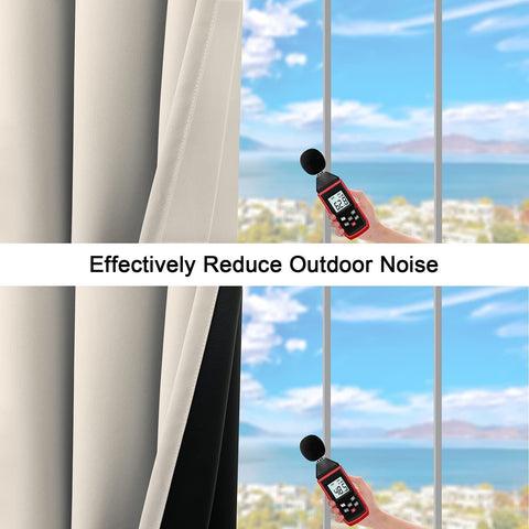 100% Blackout Curtains 106 inch Length for Bedroom, Thick Noise Reduction The...