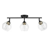 Globe Electric 59619 Harrow 3-Light Track Lighting, Matte Black, Antique Bras...