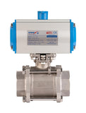 Unox 1" (DN25) Single Acting Pneumatic Actuated Ball Valve Stainless Steel AI...