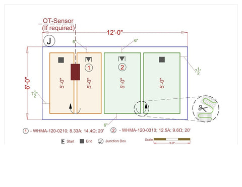 WarmlyYours Electric Radiant Heating Snow Melting Mat, Embedding in Concrete,...