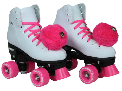 Epic Skates Pink Princess Girls Quad Roller Skates Youth 2 White