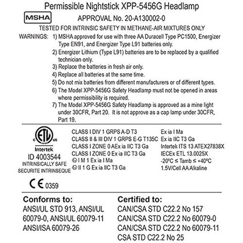 Nightstick XPP-5456G Intrinsically Safe Permissible Dual-Light Multi-Function...