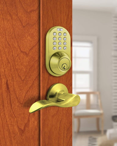 MiLocks DFL-02P Electronic Touchpad Entry Keyless Deadbolt and Passage Gold