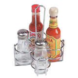 G.E.T. Metal Condiment Condiment Caddy with Number Holder, 4 Compartment, Chr...