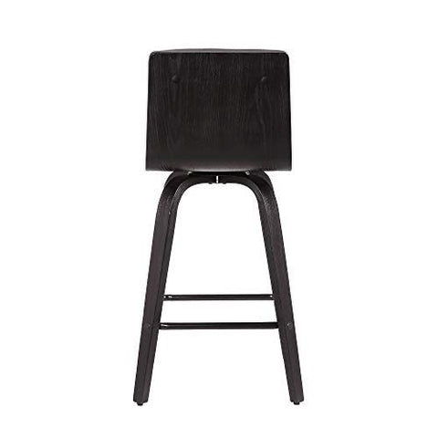 Armen Living Vienna Counter Height Barstool 26" Height, Black/Gray