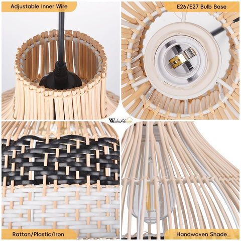 Rattan Pendant Light for Kitchen Island,Ceiling Lighting Fixtures Hanging Lam...