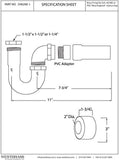 Westbrass D402NE-1-26 1-1/2" New England Style P-Trap with High Box Flange, P...