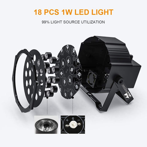 Uplights 18 RGB Led UpLights, Missyee Sound Activated DMX Uplighting, LED Par...