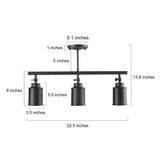 LALUZ Industrial Complete Track Lighting Kits with Straight Bar Metal Shade, ...