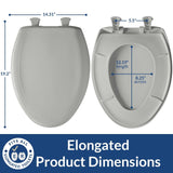 Bemis Classic Colors Slow Close Toilet Seat, Easy Clean Hinges and Durable Pl...
